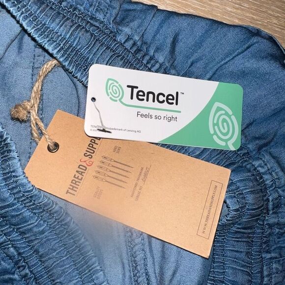 Thread & Supply Chambray Denim Joggers Tencel Sustainable Fabric Lightweight XS - Picture 5 of 16